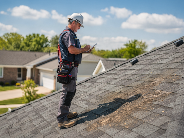 Roofer doing an honest assessment